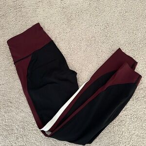 Burgundy and Black Leggings Athleta XS